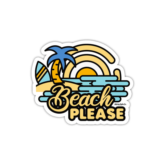 Beach Please Sticker