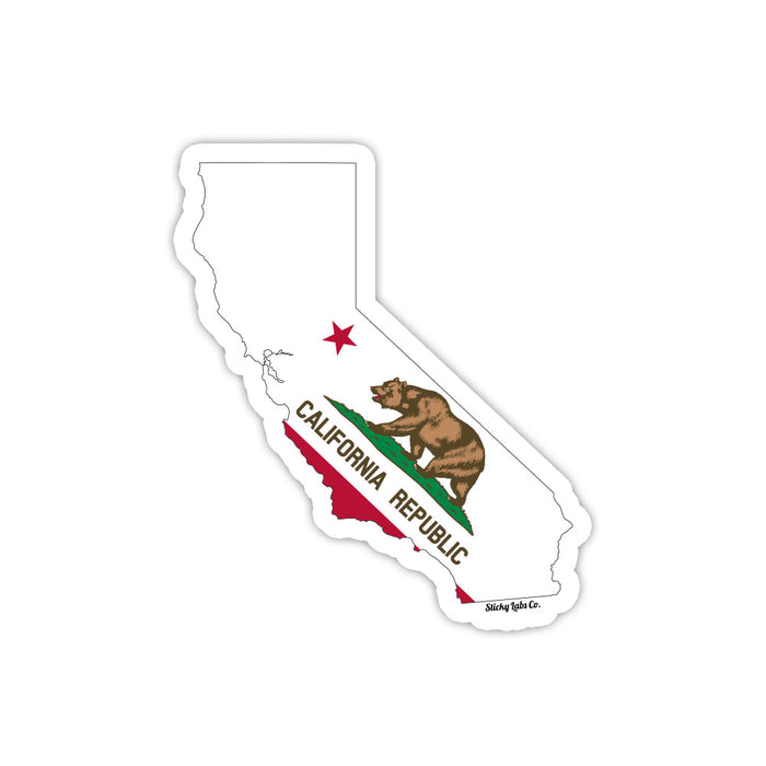 California Map Flag Sticker