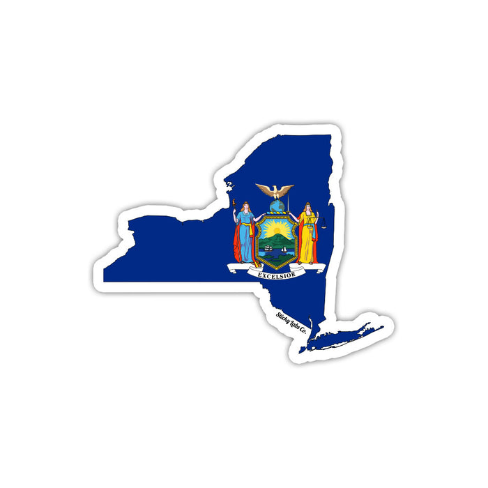 New York Map Flag Sticker