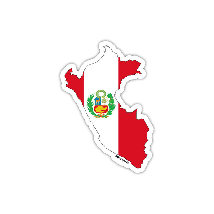 Peru Map Flag Sticker