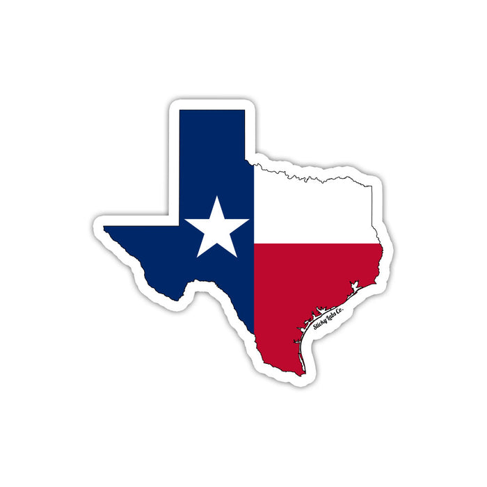 Texas Map Flag Sticker