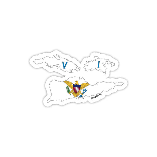 US Virgin Islands Map Flag Sticker