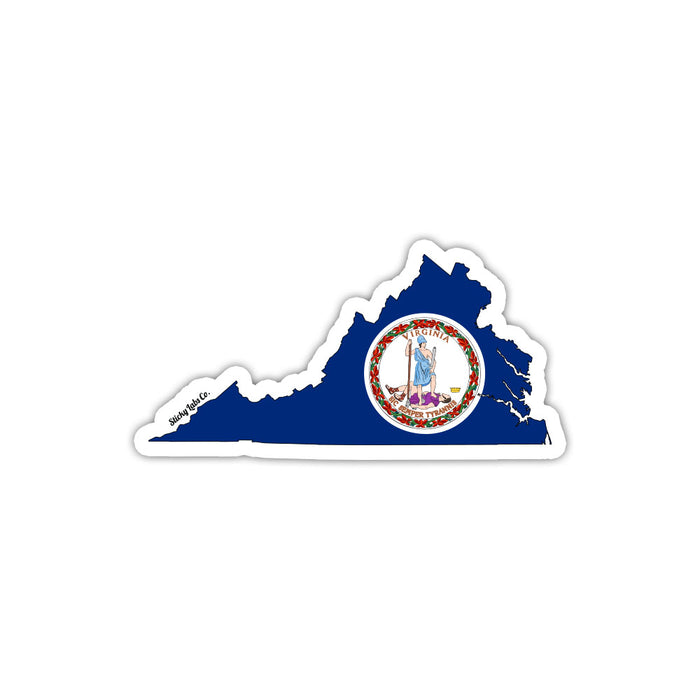 Virginia Map Flag Sticker